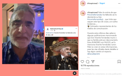"Fake news";  Vicente Fernández Jr. denies the news of Don Chente's death