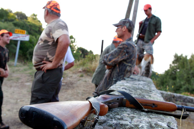 Hunters in Pietrosella in Corsica, August 22, 2013.