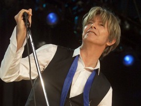 David Bowie performs in concert on August 5, 2002.