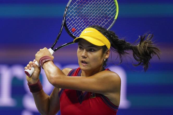 Emma Raducanu in the US Open semi-final against Maria Sakkari on September 9.