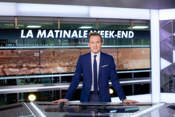 Thomas Lequertier on the set of the CNews weekend morning, in November 2018.