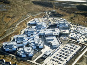 An aerial photo of the Edmonton Remand Center while it was still under constriction in 2012.