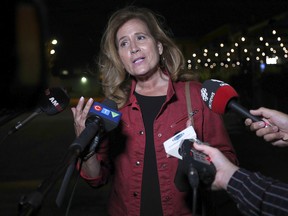 Windsor West Liberal Candidate Sandra Pupatello speaks to reporters in South Windsor on Monday, Sept. 20, 2021.