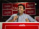 Vancouver Granville Liberal candidate Taleeb Noormohamed meets with his supporters on election night in Vancouver on September 20, 2021. 