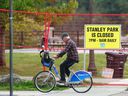 Fences erected in Stanley Park to restrict access due to the threat of the coyote.  The restrictions were lifted by the Vancouver Parks Board on Tuesday.