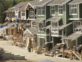 Townhomes under construction in Surrey, BC