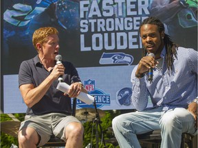 Scott Rintoul, here in 2013 interviewing Seahawk Richard Sherman, has been fired by Rogers.
