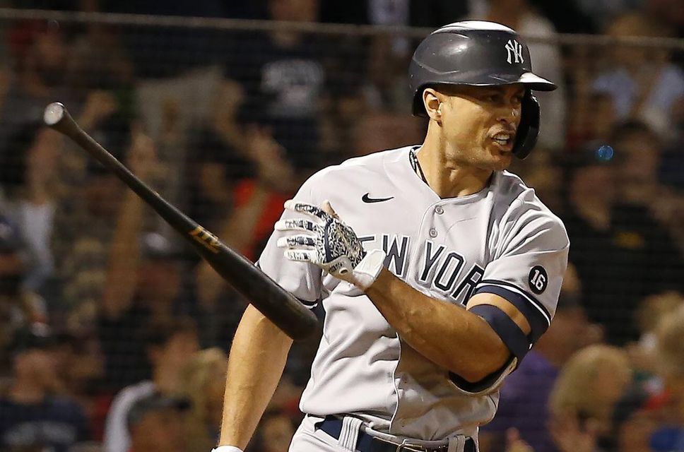 Giancarlo Stanton, the American League player of the week, homered in all three games of the Yankees' weekend sweep of the Red Sox in Boston.