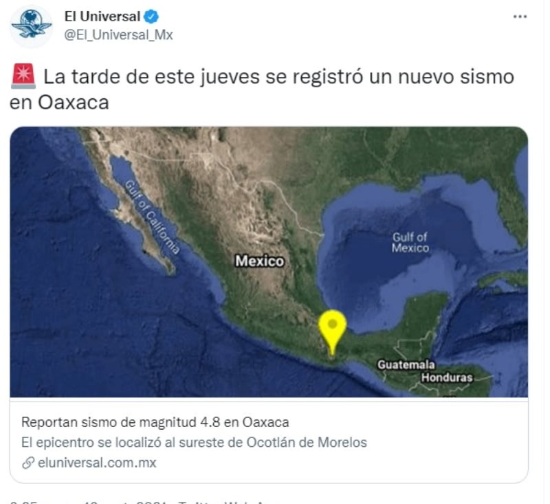 Tremor Mexico Oaxaca