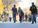 University of Windsor students and staff walk across the campus near University Avenue in this November 2015 file photo. 