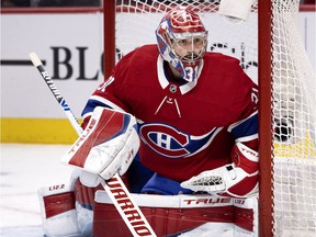 Carey Price in action at the Bell Center during the 2020 Stanley Cup playoffs. 