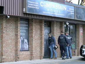 Windsor Police attend Compassion House on Tecumseh Road West in November 2018.