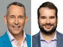 Sylvain Medzalabenleth, left, and Jean-Philippe Martin were former Ralliement pour Montréal candidates who joined the merger with Movement Montreal, but then dropped out of the race after former Ralliement leader Marc-Antoine Desjardins did.