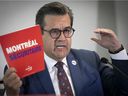 Montreal's mayoral candidate Denis Coderre says the city has 84 fewer police officers than when he was mayor.