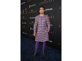 Kumail Nanjiani arrives for the world premiere of Marvel Studios' Eternals at the El Capitan Theater in Hollywood on October 18, 2021.