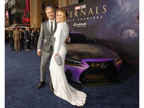Taika Waititi and Rita Ora arrive for the world premiere of Marvel Studios' Eternals at the El Capitan Theater in Hollywood on October 18, 2021.