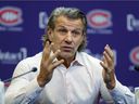 Montreal Canadiens General Manager Marc Bergevin during a press conference at the Bell Sports Complex in Brossard on October 7, 2021.  