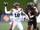 Alouettes quarterback Matthew Shiltz threw for 281 yards and a touchdown in Montreal's 27-16 win over the Redblacks in Ottawa last week.