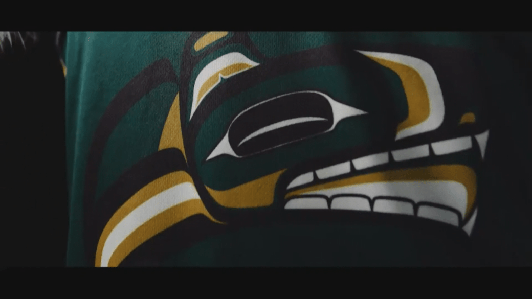 Click to play video: 'UNBC Timberwolves Makes History with First Team Logo Inspired by Indigenous Artists'.