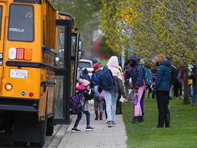 St. Pius X Elementary School students return to school on Tuesday, May 25, 2021.