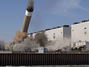 The decommissioned Nanticoke generating station in Nanticoke was razed in February 2018 to make way for a solar power project.