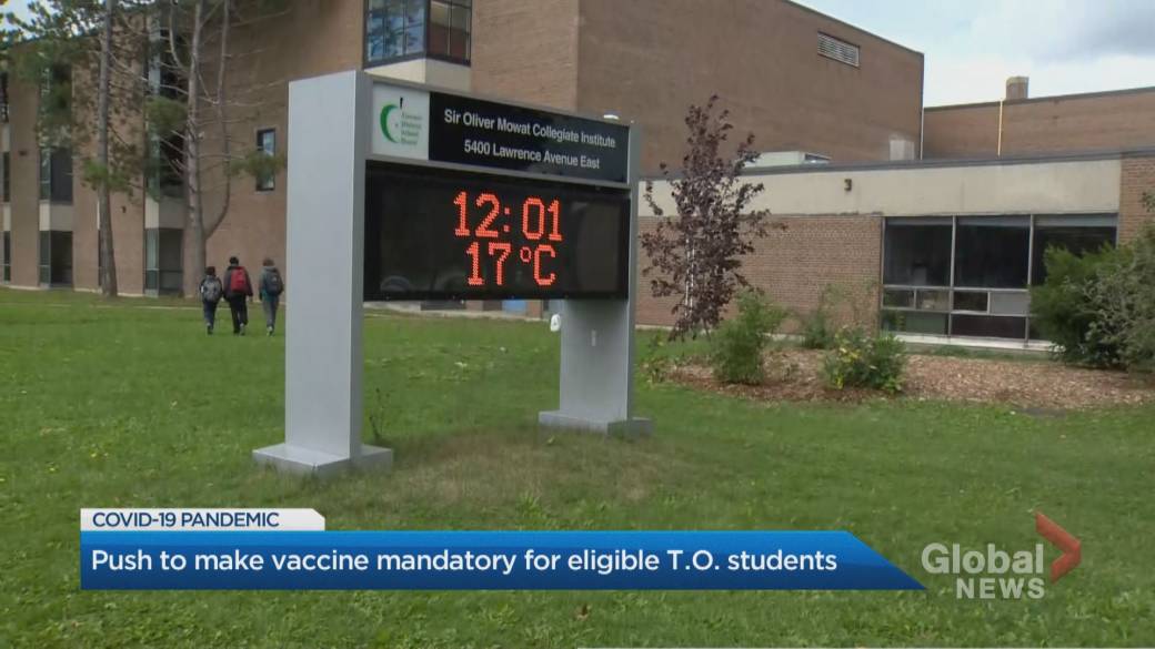 Click to play video: 'Toronto Health Medical Official To Ask Province To Make COVID-19 Vaccines Mandatory For Students'