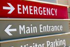 Entrance signage to emergencies and hospitals.