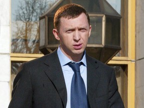 This file photo taken on April 7, 2004 shows the chairman of the Rusal board of directors Oleg Deripaska in Moscow.