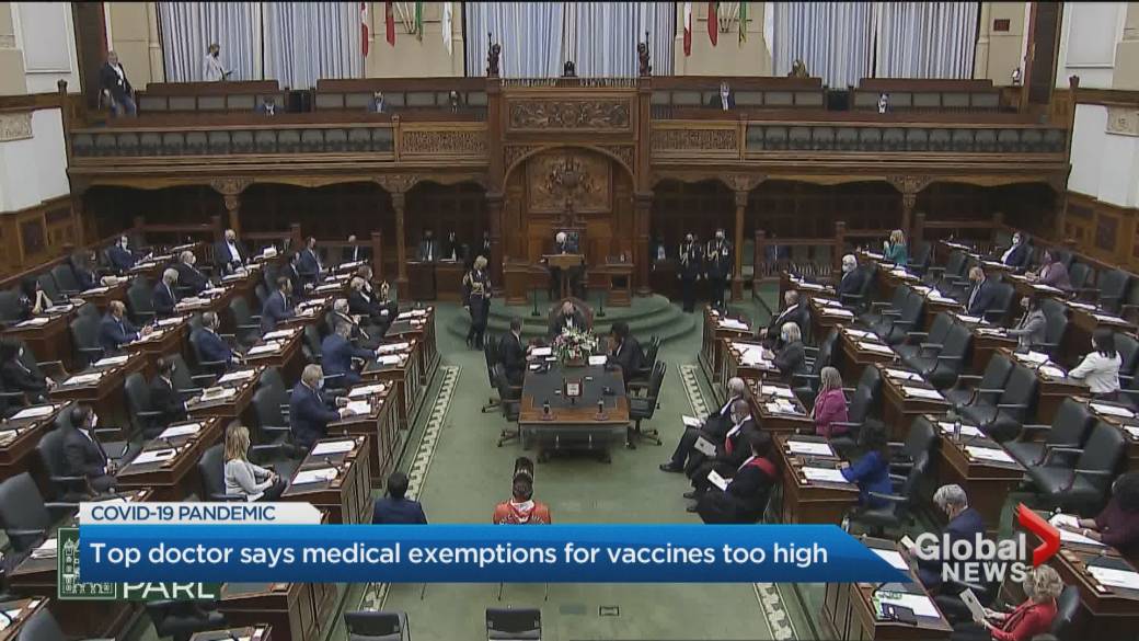 Click to Play Video: 'Ontario's Top Physician Says Medical Exemptions for COVID Vaccines Too High'