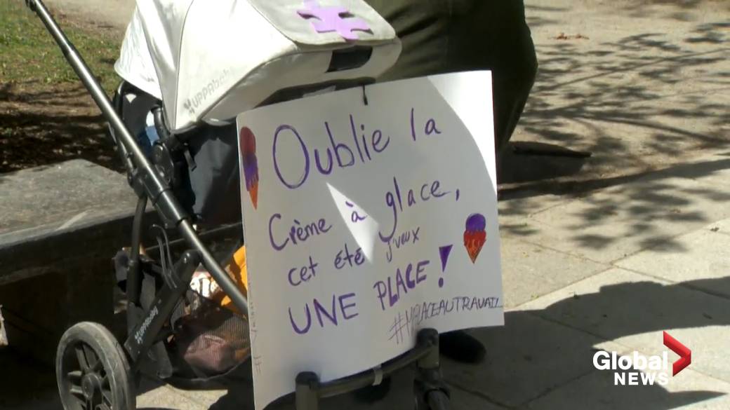 Click to play video: 'Parents and Early Childhood Educators Demonstrate Against Quebec's Child Care Shortage'