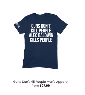 The infamous Alec Baldwin mocking T-shirt sold by Donald J. Trump on his website.