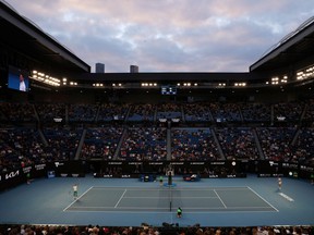 This file photo shows the general view during the final between Serbian Novak Djokovic and Russian Daniil Medvedev at the Australian Open in Melbourne, Australia on February 21, 2021.