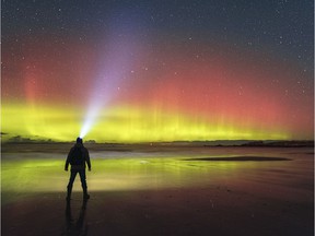 Landscape photographer John Finney captured this stunning image of the spectacular Northern Lights from Hopeman Beach near Lossiemouth on the Moray Firth coastline in Scotland, UK, on ​​October 30, 2021.