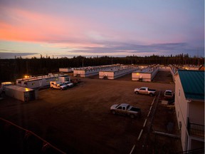 An early morning view of some of the lodging facilities at the Cenovus Christina Lake SAGD oil sands facility near Conklin, Alta., 75 miles south of Fort McMurray, Alta.  on August 27, 2013.