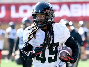 De'Lance Turner took first-team reps as a running back during Friday's practice with the Redblacks.