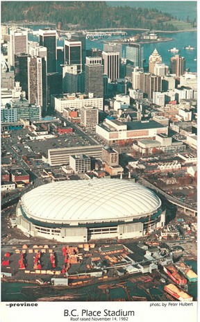 1983 BC Place Stadium Postcard by Peter Hulbert.