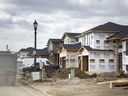 Homes being built on Clearwater Avenue in East Windsor are shown on Wednesday, April 14, 2021.