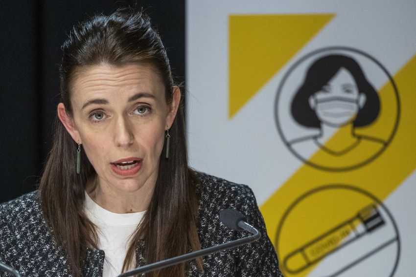 New Zealand Prime Minister Jacinda Ardern speaks at a press conference on October 4, 2021. The New Zealand government says achieving 'COVID-zero' within the island nation is no longer likely or possible.