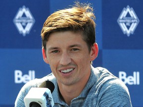 Whitecaps FC Designated Player Ryan Gauld is introduced to the media at the Caps' training facility in Vancouver on August 1.