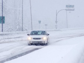 Up to 15cm of snow is forecast for some roads and mountain passes in British Columbia on Sunday.
