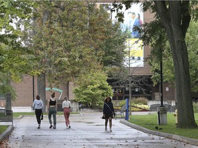 Students are shown on the University of Windsor campus on Friday, October 8, 2021.