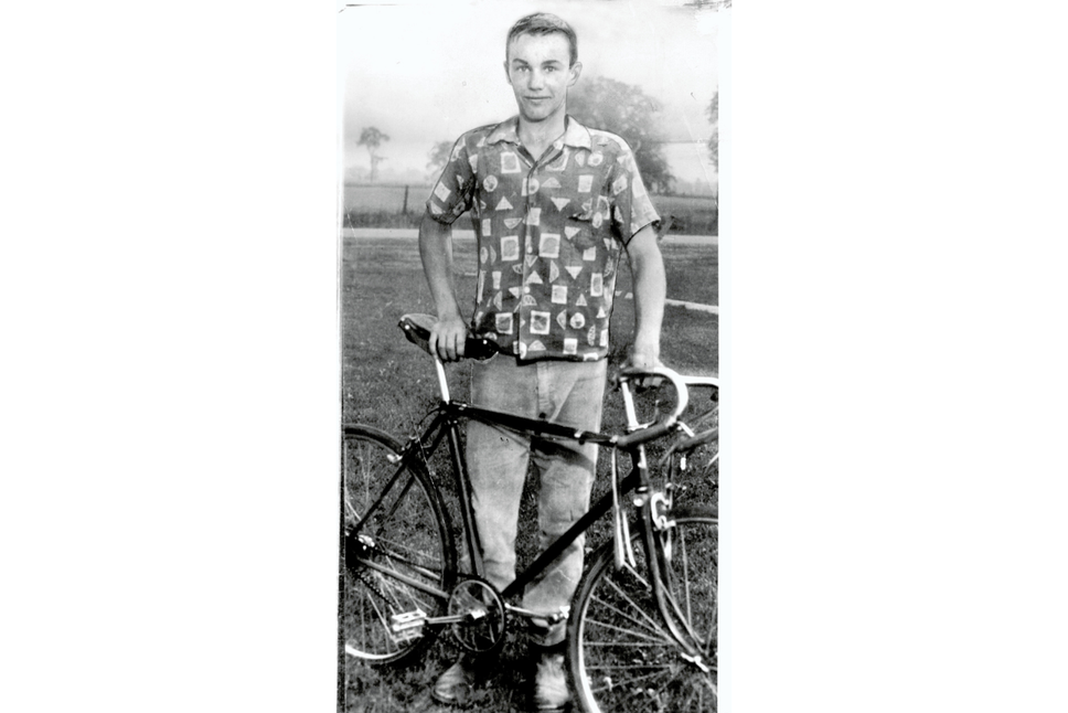 Steven Truscott, photographed in 1959, gave Lynne Harper a ride on his bike.  His killer has never been found, but Truscott was eventually cleared of the murder decades later.