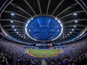 The Toronto Blue Jays host the St. Louis Cardinals in a preseason game at Olympic Stadium on March 26, 2018.