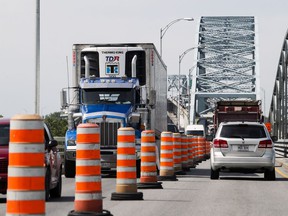 Construction of the Mercier Bridge in Montreal in 2018.