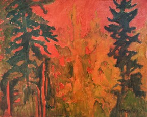Tom Gale's Forest Burn, oil on canvas, runs through the Bugera Matheson Gallery until November 27.