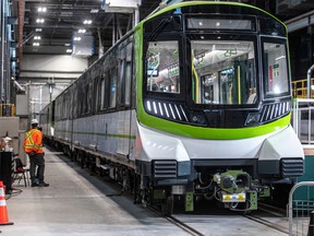 The first REM train cars were unveiled in Brossard on Monday, November 16, 2020. The front car has a low window so children can have a great view of the outside.