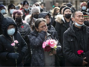 Approximately 200 people paid tribute to Elisapee Pootoogook during a memorial ceremony held at Cabot Square in Montreal on November 22, 2021.
