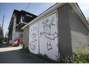 Graffiti of the infamous Kurs is displayed along Drouillard Road in Windsor on Tuesday, Oct. 19, 2021.