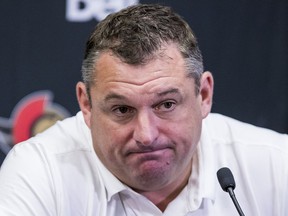 FILES: Ottawa Senators head coach DJ Smith during a press conference.