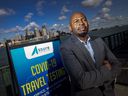 Phllip Olla, CEO of Assure Clinics, a new company established to help Canadians settle in Detroit for cheaper and faster PCR testing, appears ashore Wednesday, Nov.3, 2021.